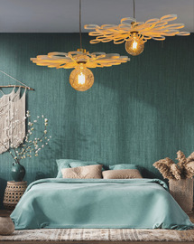 Luminaire sur-mesure unique rotin